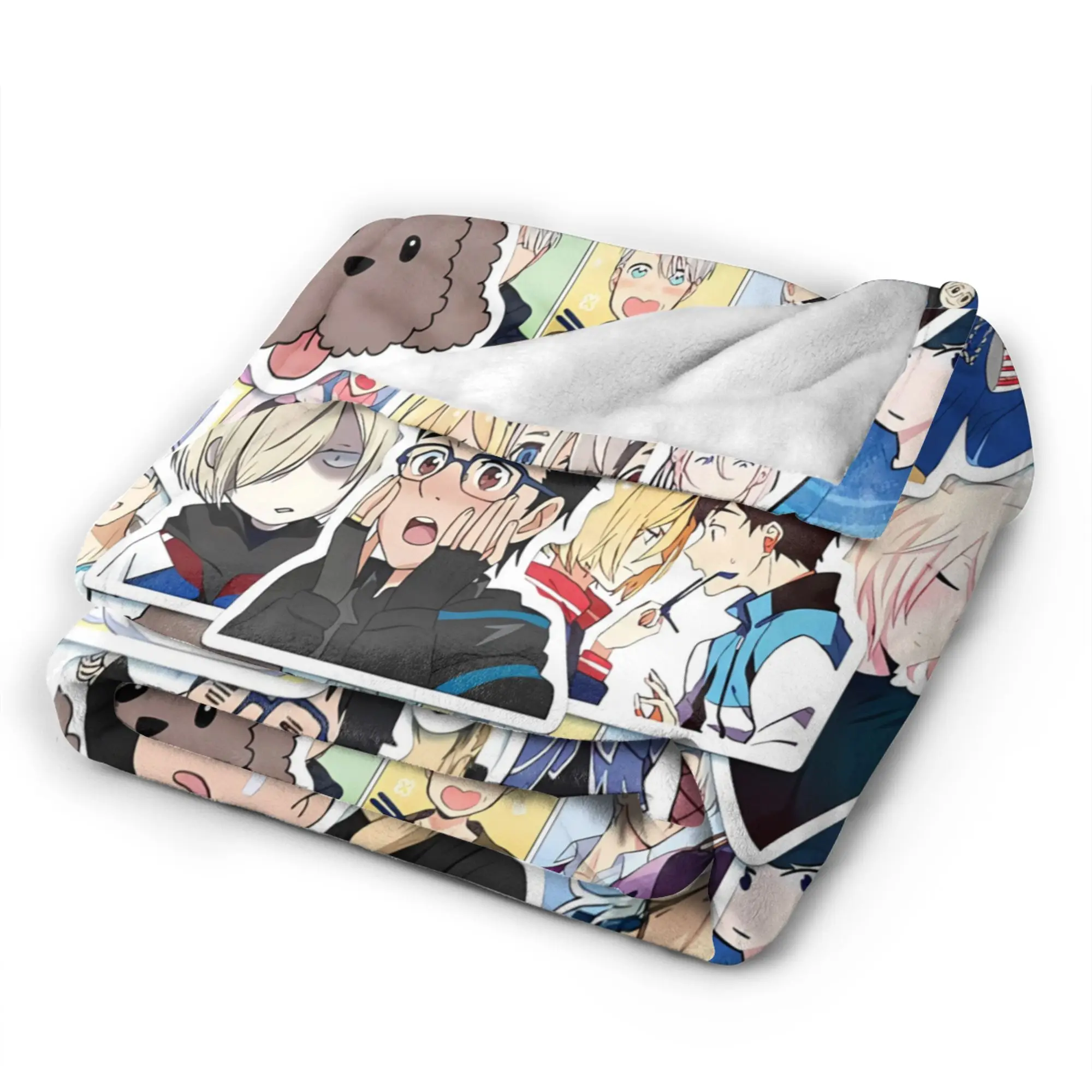 Y-Yuri On-ICE Anime Warm Soft Blankets  Kids Adult Plush Throw Blanket Graphic Living Room Flannel Bedspread Sofa Bed Cover