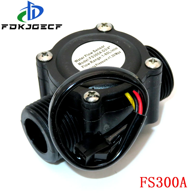 Water flow sensor flowmeter Hall flow sensor 4/6 points G1/2/3/4 Water control 1-30L/min 2.0MPa YF-S201 YF-201C FS300A