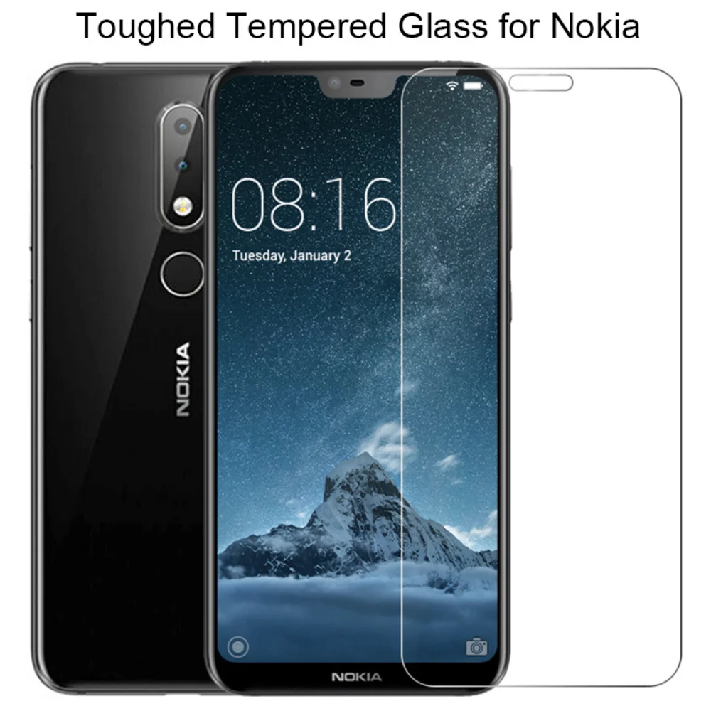 Tempered Glass 9H HD Screen Protector for Nokia 7.1 6.1 5.1 Plus Toughed Protective Glass on Nokia 3.1 Plus 2.1