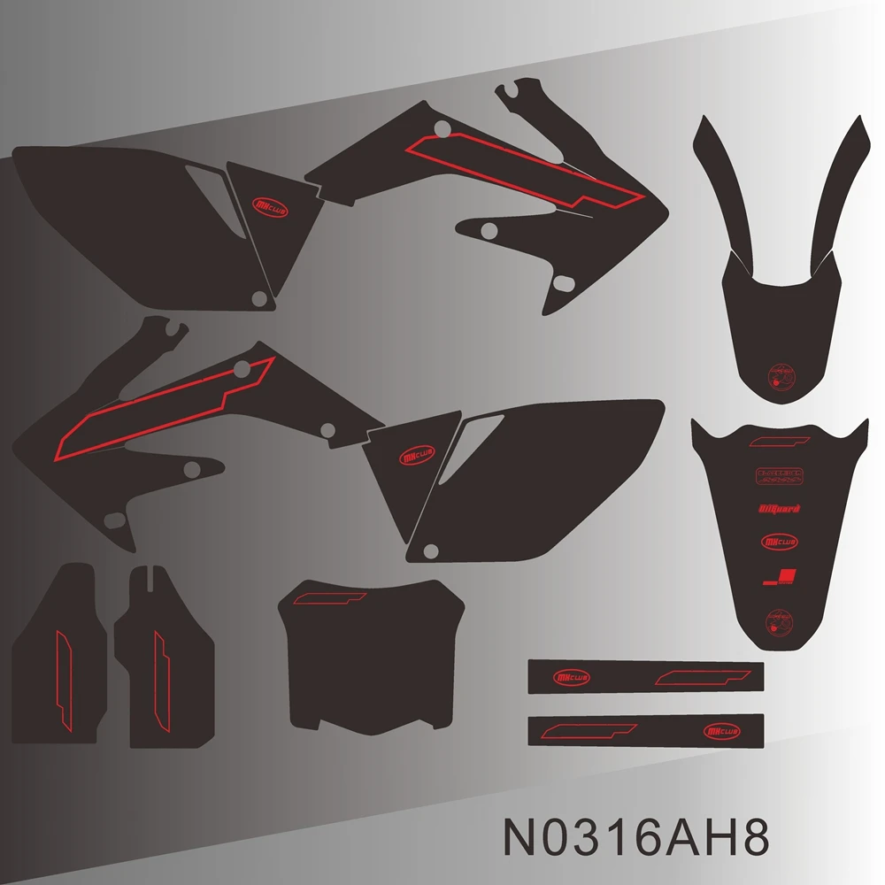 For HONDA CRF250 CRF250R 2006 2007 2008 2009 CRF 250R Full Graphics Decals Stickers Motorcycle Background Custom N0316AH