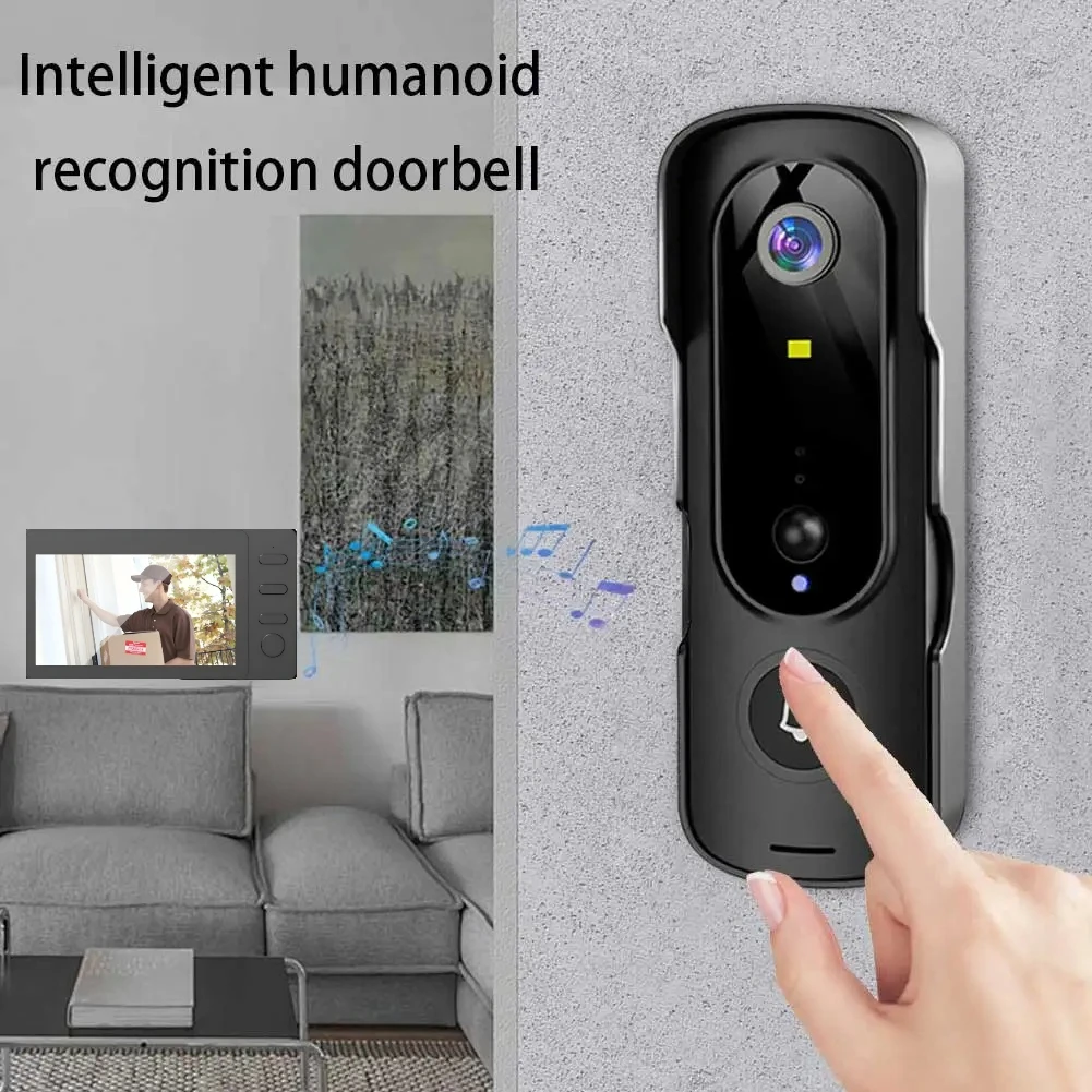 

1080P Wireless Doorbell Camera with Screen Non App Intercom Video Digital Door Peepholes Motion Detection Night Vision Door Bell