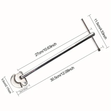 Multifunktionaler, verstellbarer Waschbeckenschlüssel, mechanisches Sanitärwerkzeug aus Metall für Wasserhahn, Badezimmerrohre und Abflussinstallation – Detail 5