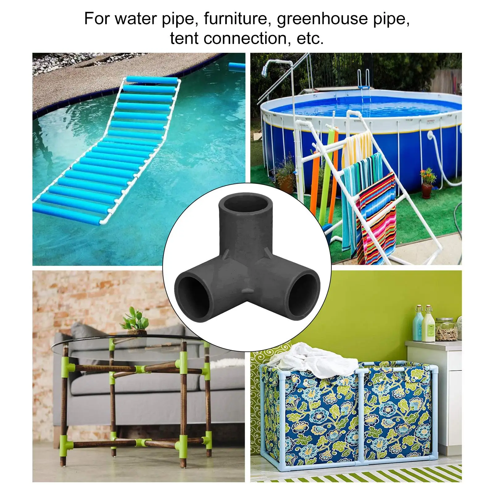 3 طرق PVC تجهيزات أنابيب الزاوية موصل 25 مم القطر الداخلي لمسة نهائية عالية اللمعان للاستخدام الداخلي والخارجي