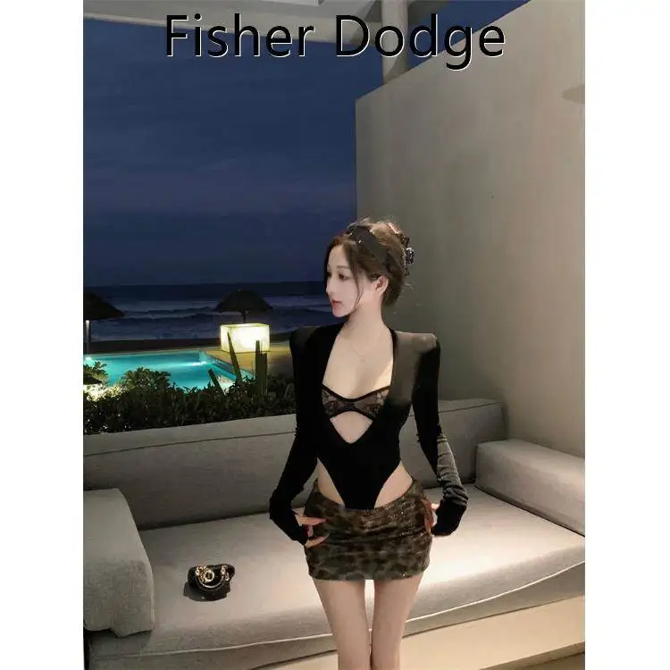 

Женская летняя цельная футболка American Sle Long Sve V-Ne, облегающий базовый топ, чистый цвет