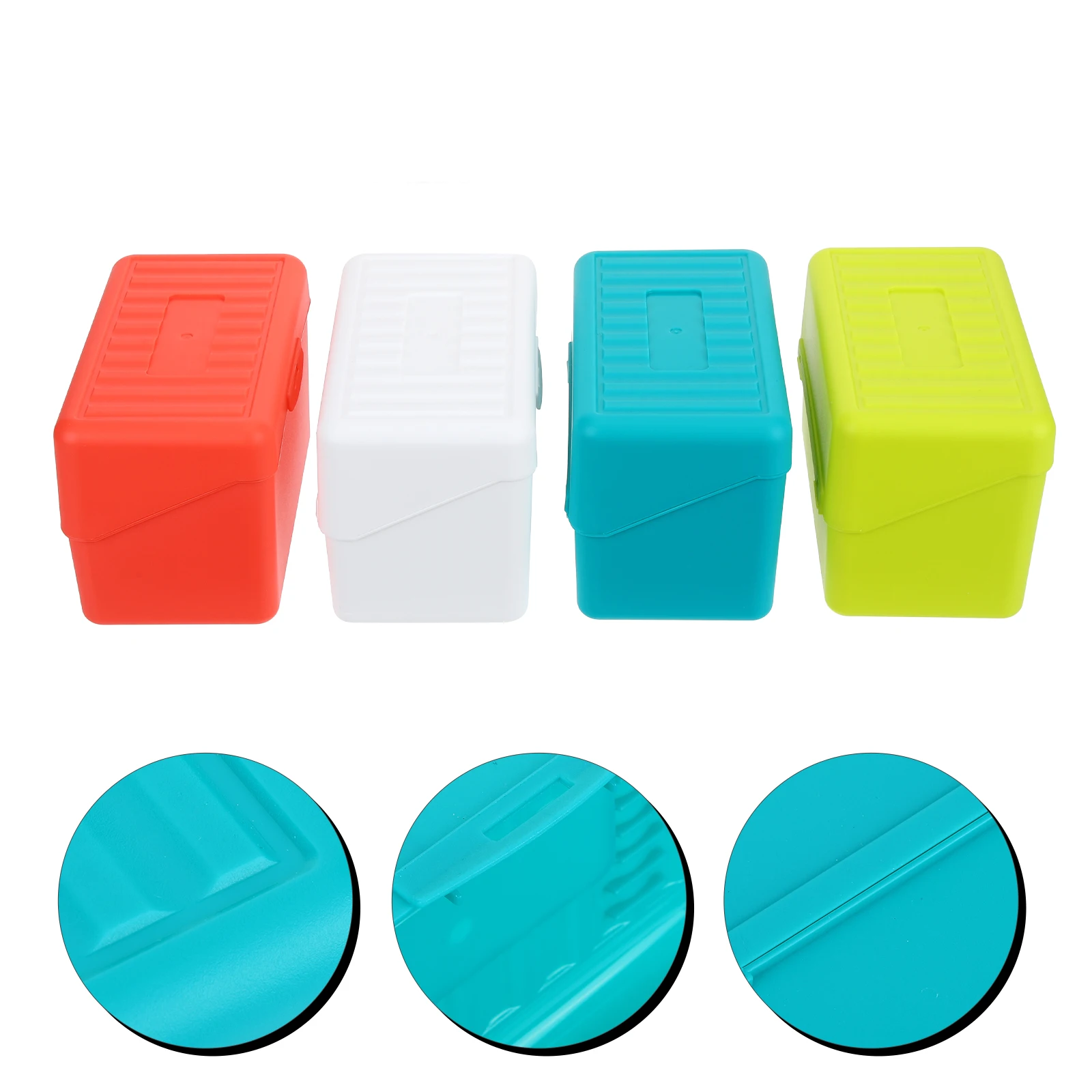 

4 Pcs Business Card Desktop Storage Box File Index Organizer Organizers Ruled Holder Flash Case Note
