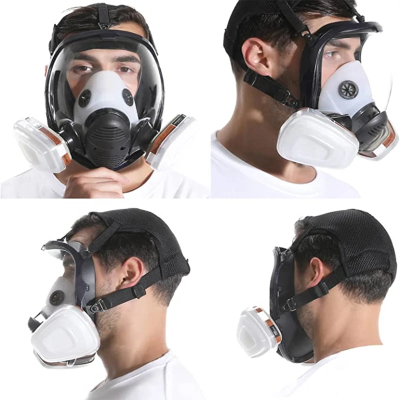 Chemical mask 6800 15/17 in 1 gas mask dust respirator paint insecticide spray silicone full face filter for laboratory welding