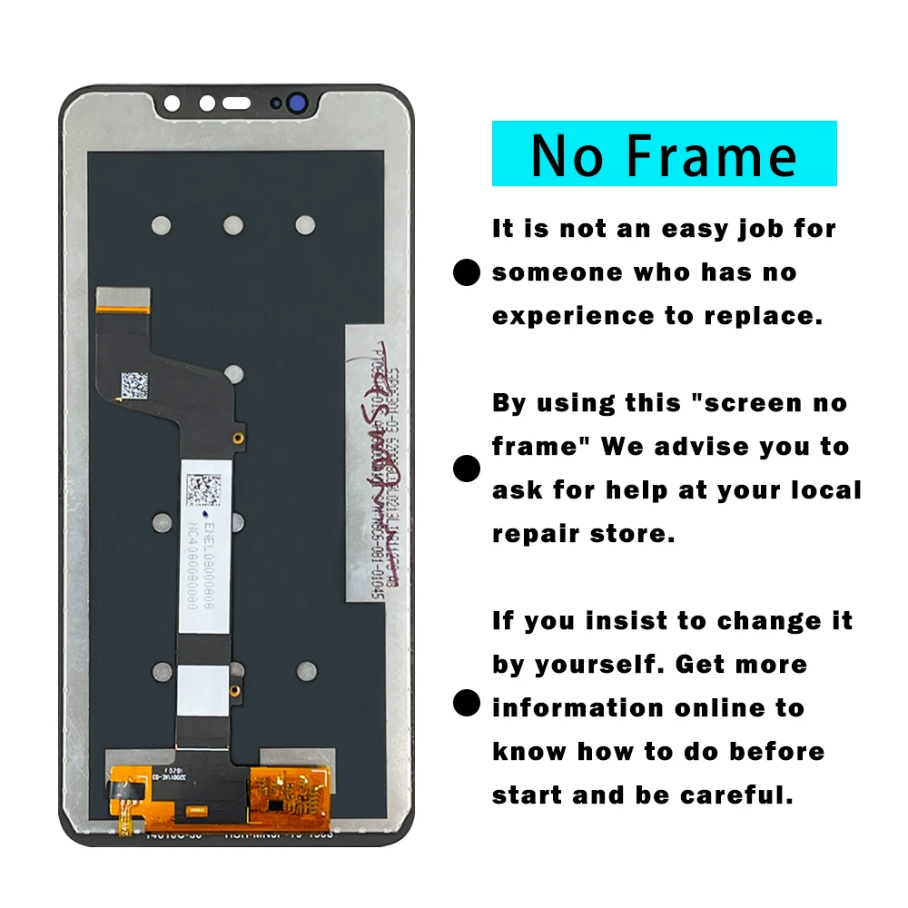 Xiaomi-Redmi Note 6 Pro LCD Display Touch Screen Digitizer Assembly com Frame, Peças de Reposição, M1806E7TG, Original, 6.26\