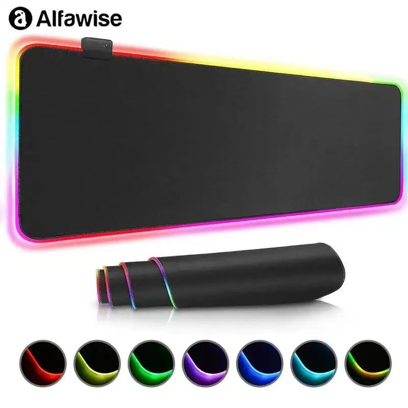 Extra-Large Gaming Mouse Pad RGB Gaming 14 Illumination Modes Non-Slip Rubber Base PC Gamer-Specific Oversized Keyboard Pad