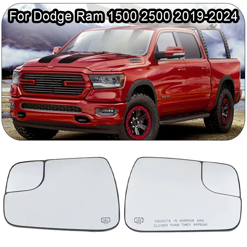 

For Dodge Ram 1500 2500 2019-2024 Rearview Mirror Heating Glass LH - 68402037AA / RH - 68402036AA