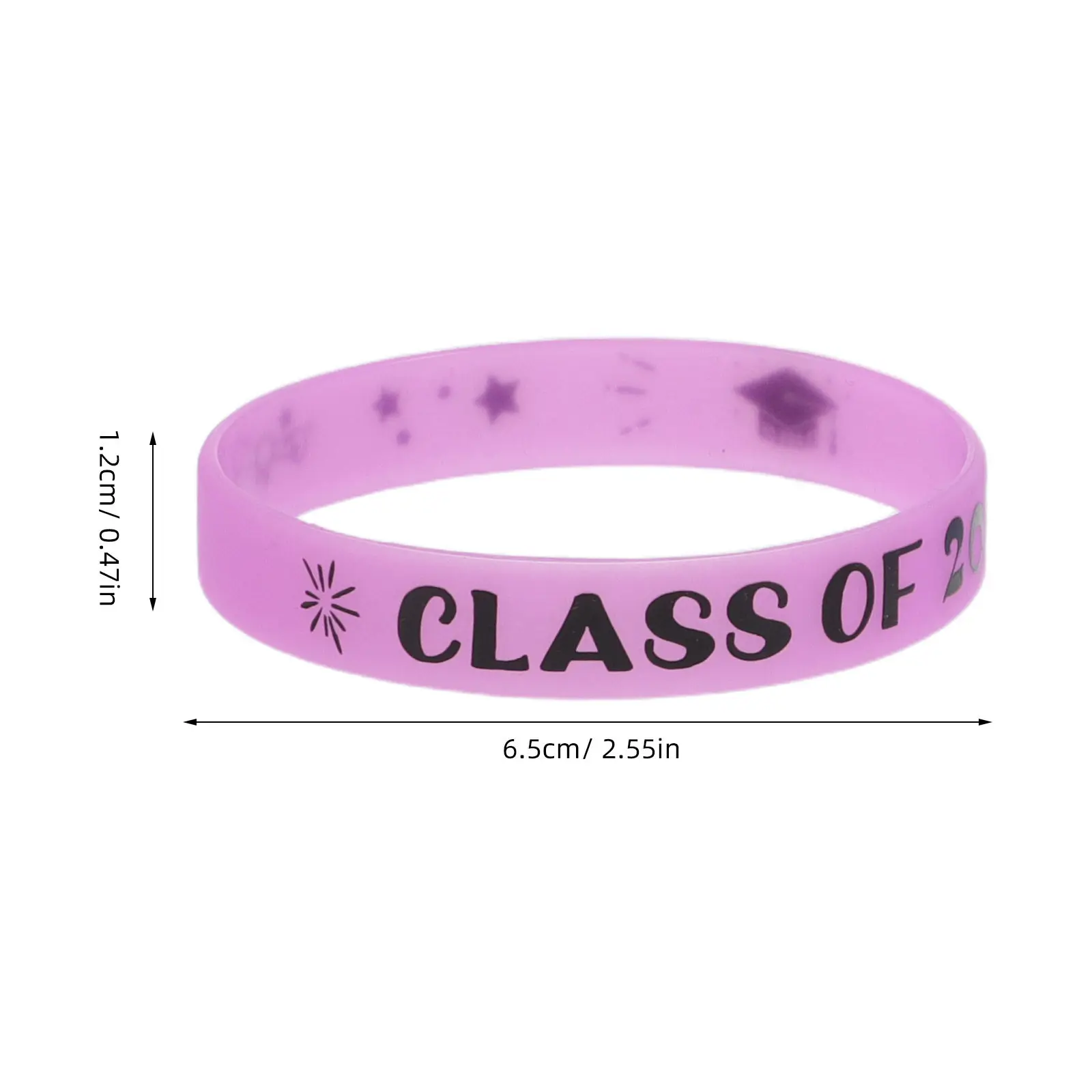 12Pcs Graduation Silicone Bracelets Class of 2026 Glow Wristbands for University Grad Party Favors Ceremony Awards Night Guest