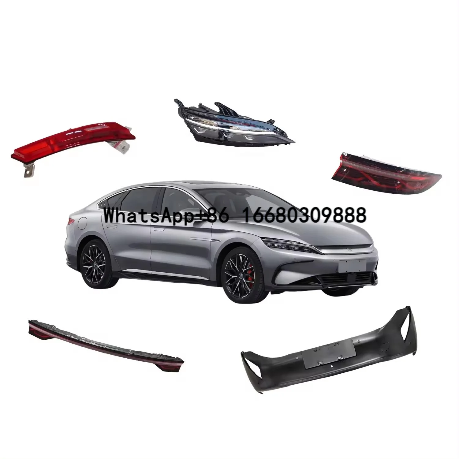 

New Energy Electric Vehicle Auto Front Bumper Hood Headlight Fender Lower Grille Cover Rear Lamp Led Head LightFor BYD HanEv