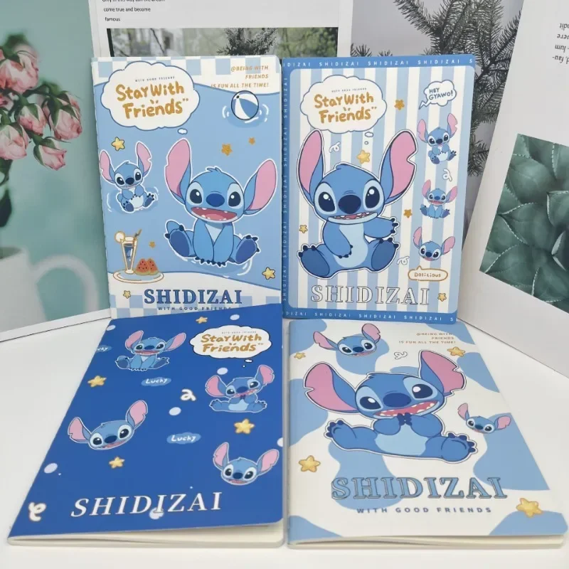 แฟชั่น Disney Stitch โน้ตบุ๊คการ์ตูนอะนิเมะน่ารักหนังสือออกกําลังกายนักเรียนเครื่องเขียน Kawaii Charm อุปกรณ์การเรียนรู้วันหยุดของขวัญ