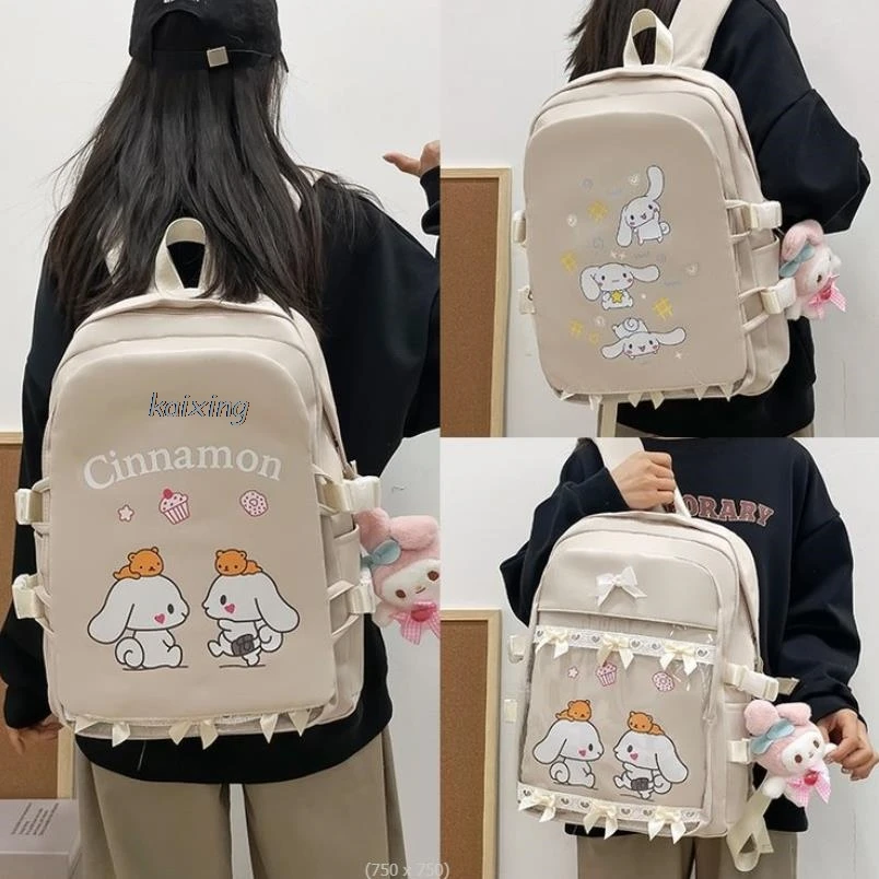 Cute Melody Kuromi Cosplay Backpack Laptop Big School Bags Rucksack Women Men Backbag Travel Daypacks Male Leisure Bags Gift