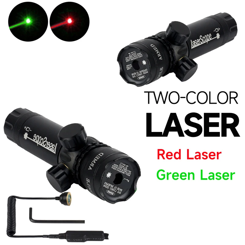 

Tactical Hunting Adjustable Laser Pointer 532nm Green/Red Laser Ring Rail for 11/20mm Card Slot Tube Clamp Sight Accsesories