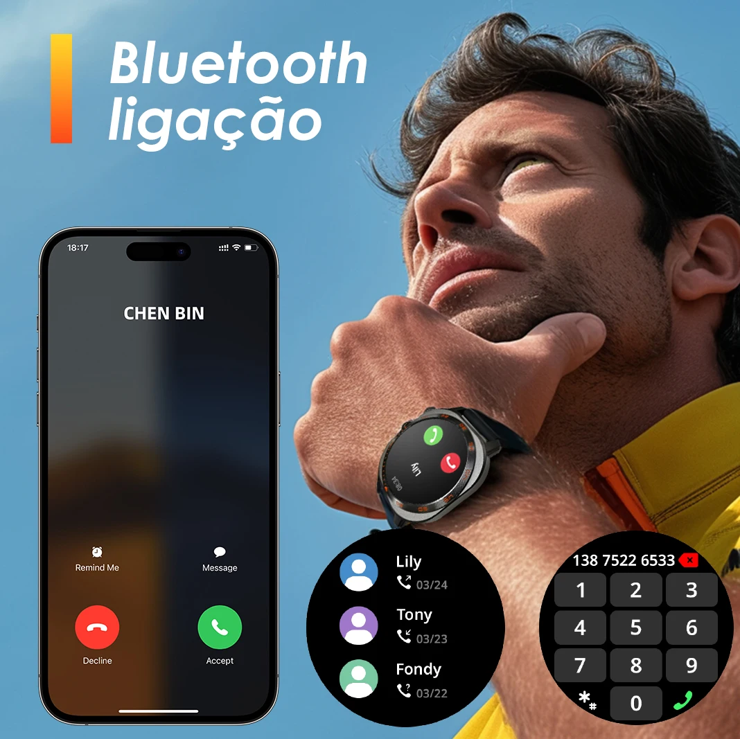 Relógio AURAFIT NEXA 3، Amoled 1.34، أجهزة الاستقبال d'água 3ATM، mais de 150 modos esportivos، مراقبة الصحة، Android e IOS