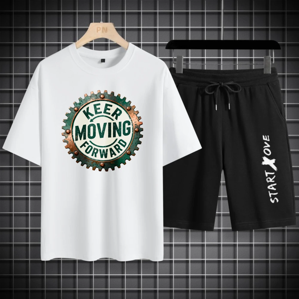 

Мужские комплекты футболок из полиэстера с короткими рукавами + шорты Модный комплект одежды Летний комплект свитшотов новые мужские комплекты Дышащие