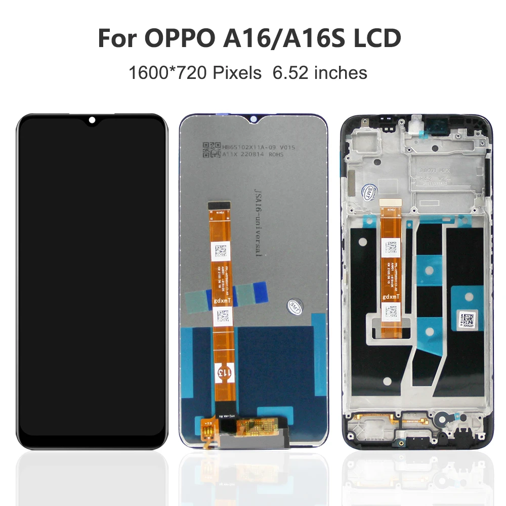 OEM 6.52''For OPPO A16 For OPPO A16S CPH2269 CPH2271 LCD Display Touch Screen Digitizer Assembly Replacement image 2