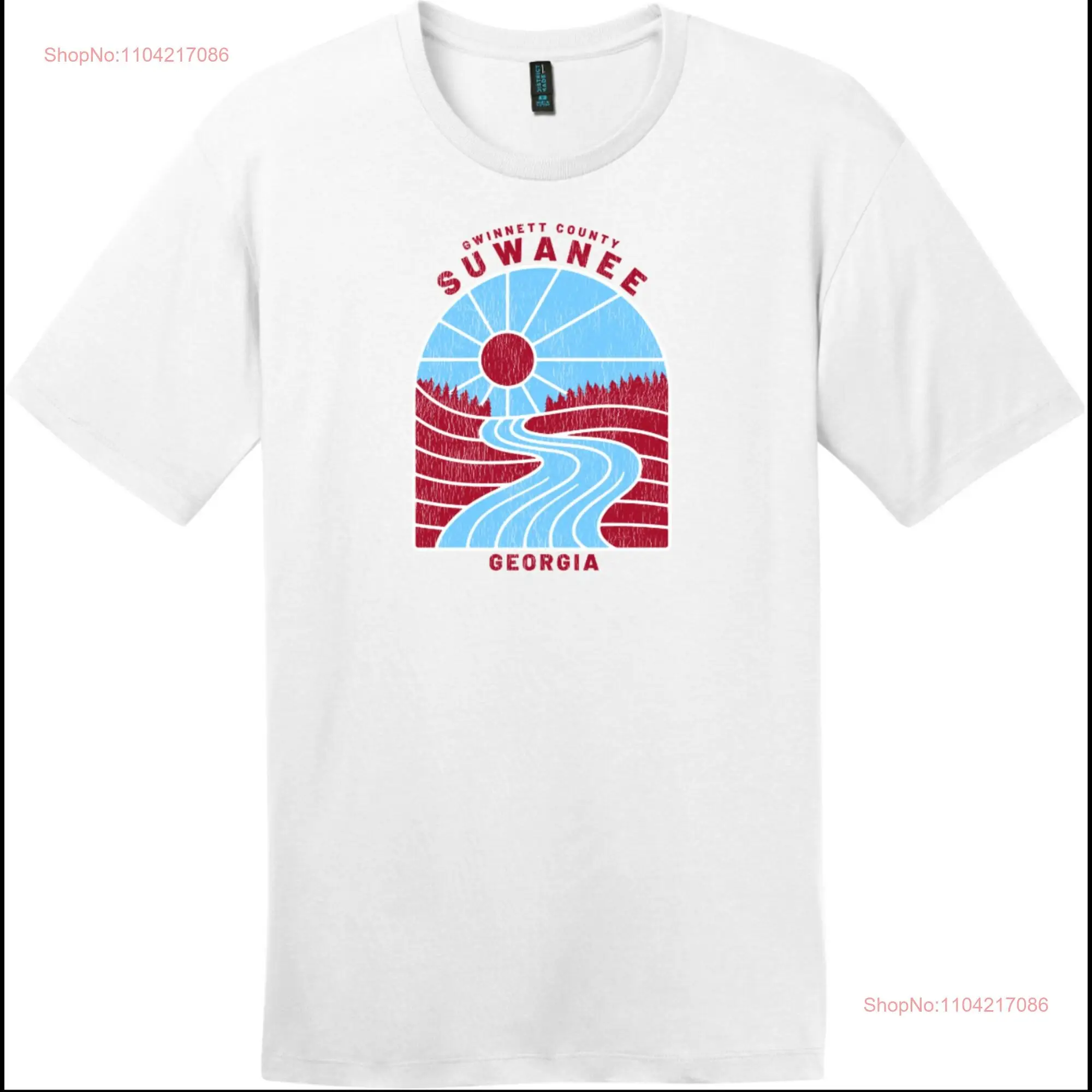 Suwanee Georgia River Retro T Shirt long or short sleeves