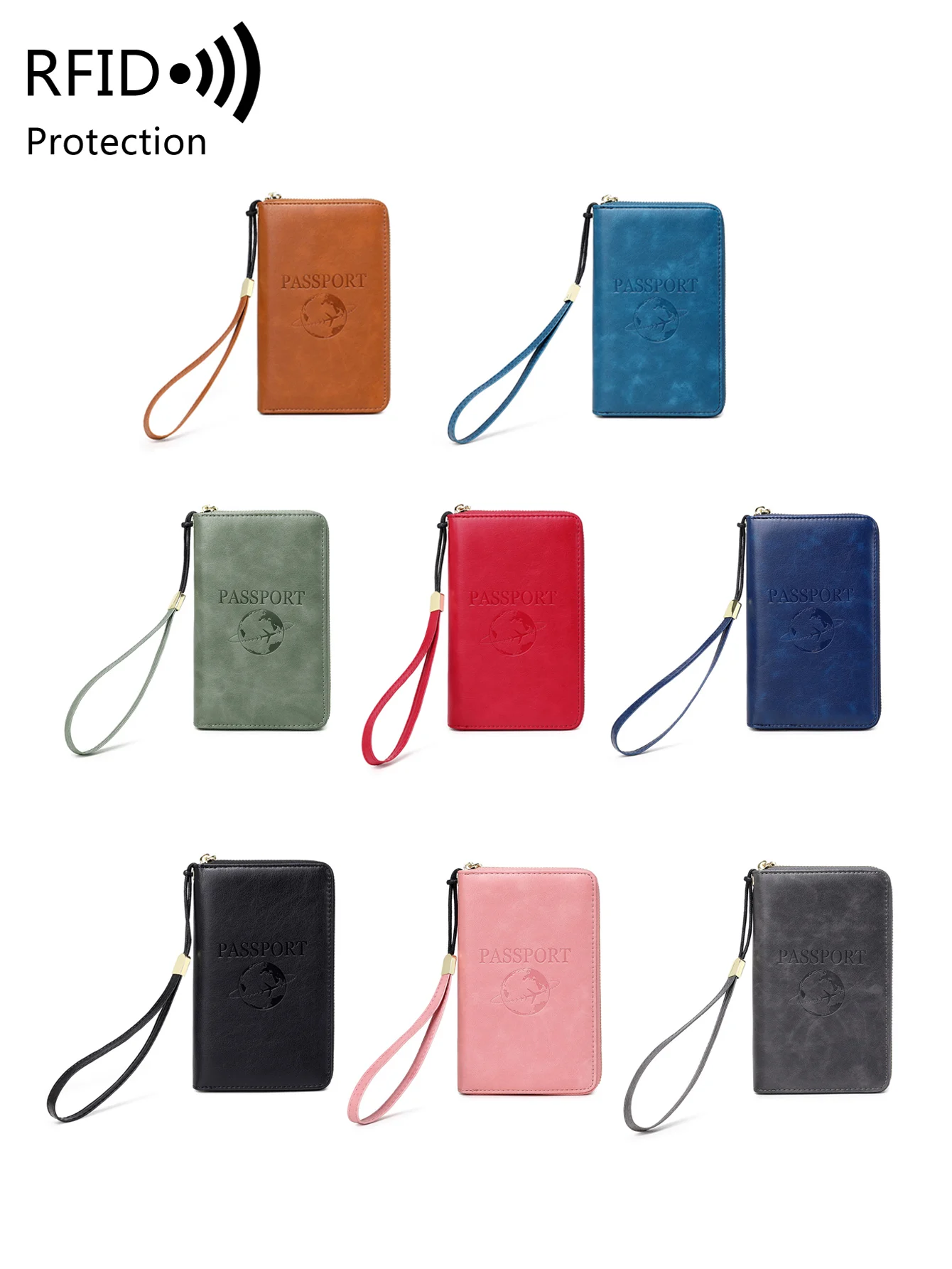 Fashionable and Portable RFID Travel Passport CasePULeather Multi functional Credit Card Passport Bag Neutral Travel Accessories