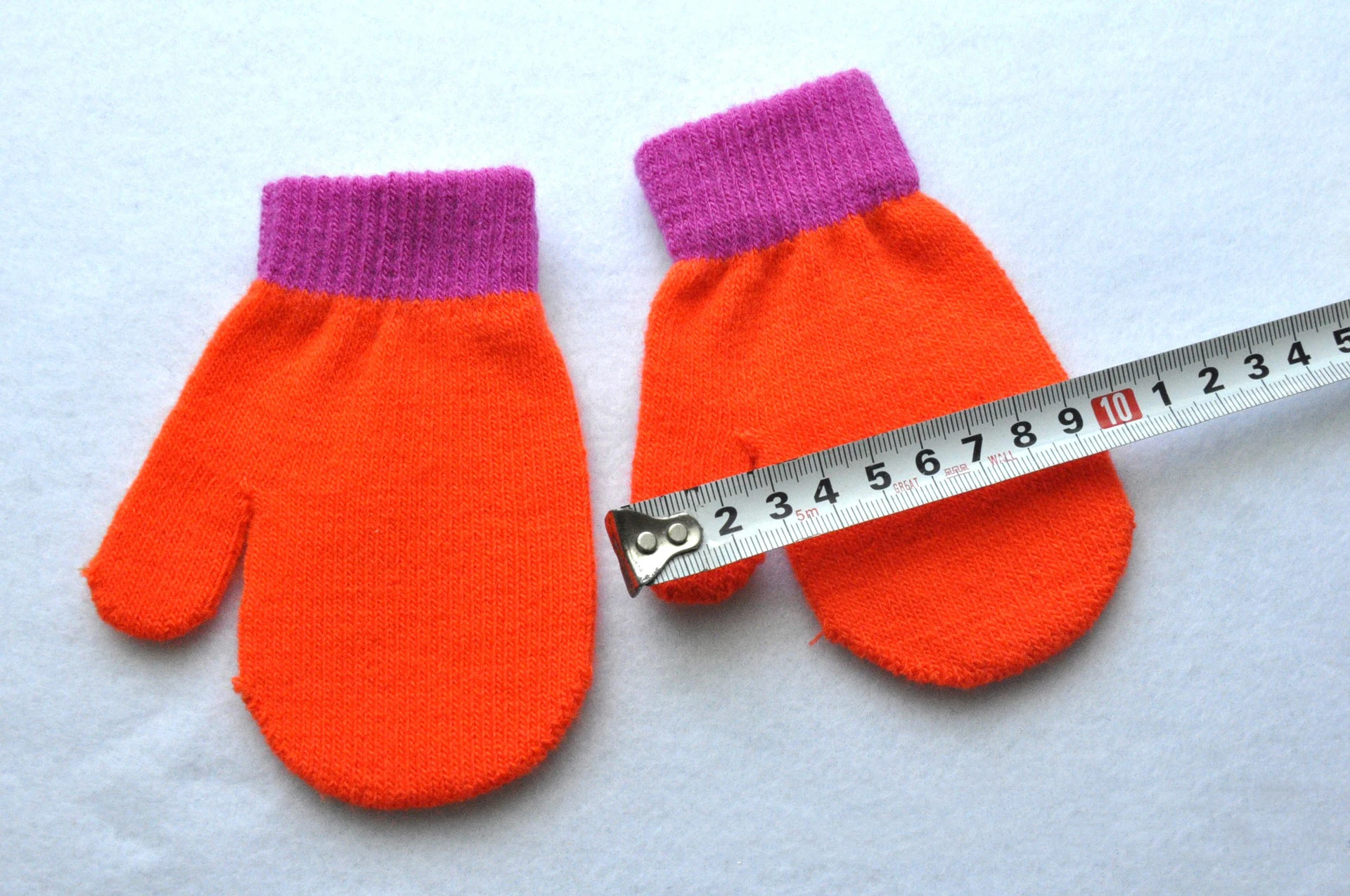 Baby Gloves For 1-4Y Children Winter Warm Patchwork Knitted Mittens Kindergarten Student Full Finger Gloves Knitting Kids Gloves