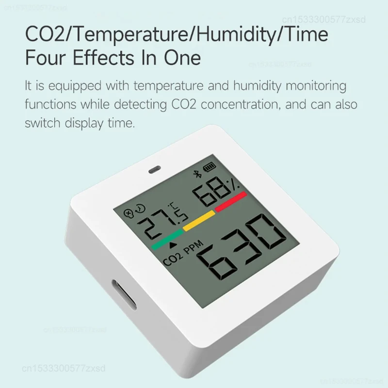 Imagem -03 - Xiaomi-detector Recarregável de Qualidade do ar Temperatura Umidade Monitor Tester Dióxido de Carbono Lcd Co2 Miaomiaoce