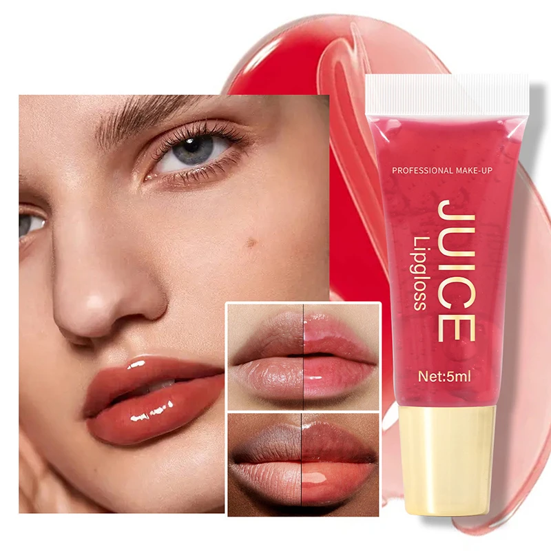 Waterig Kristalhelder Jelly Lip Olie Lippenbalsem Gloss Glas Lip Fruit Geur Hydraterende Gladde Liplijnen Lipverzorging Proudct 2024