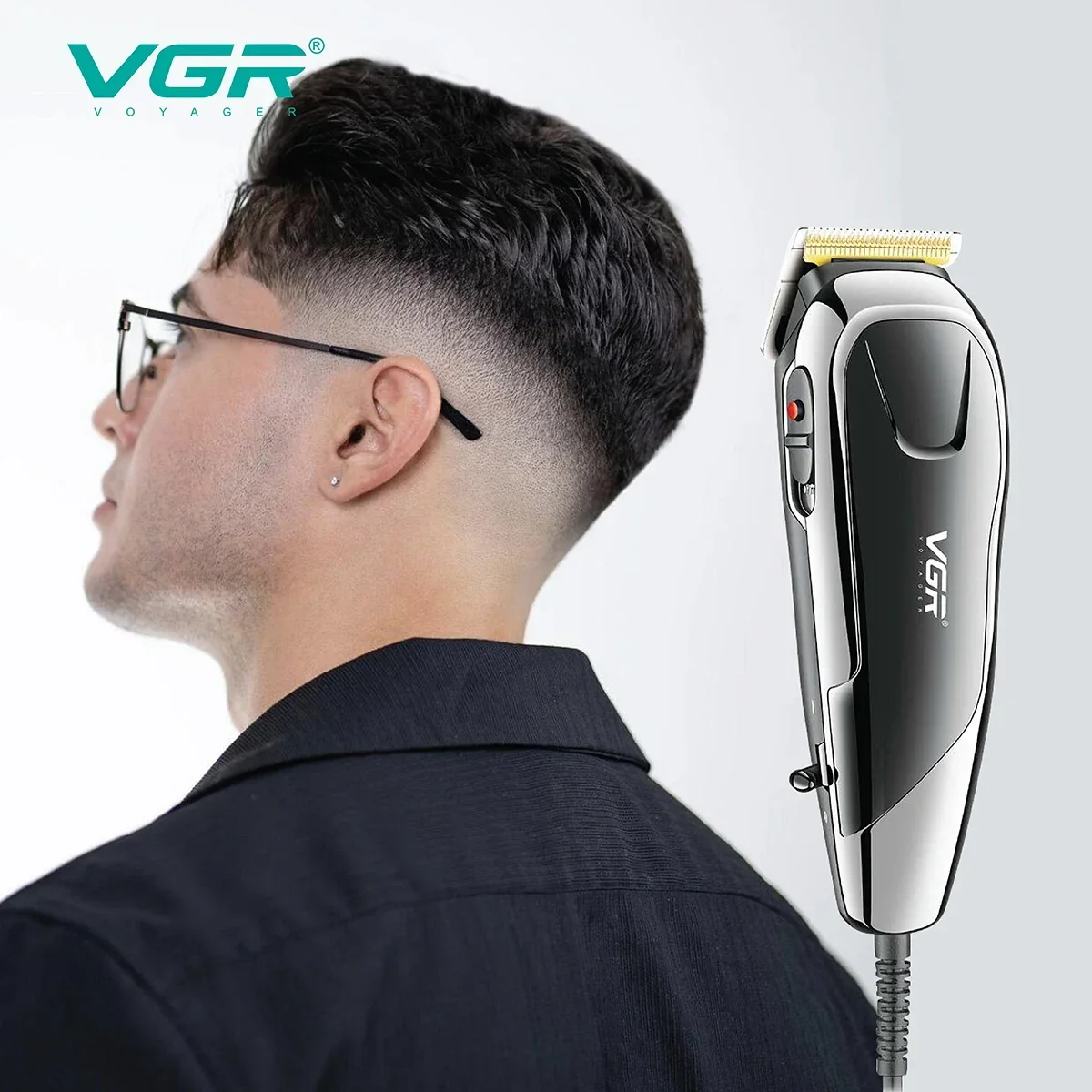 VGR Hair Cutting Machine Electric Hair Clipper Professional Hair Trimmer Adjustable Haircut Machine Wired Trimmer for Men V-127