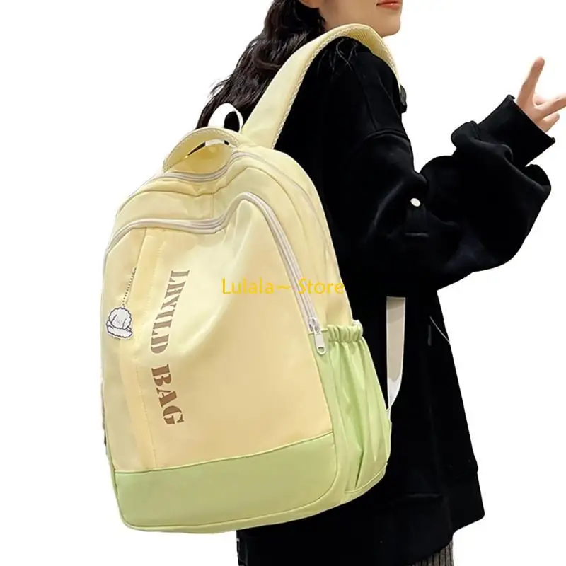 

Y4QA Large Capacity Back to School Backpack Travel Rucksack Versatile Nylon Daypack
