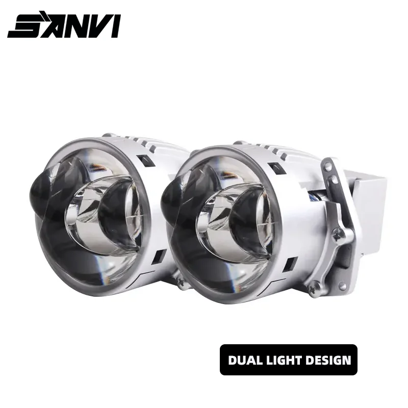 SANVI 3 Inch Dual Hyperboloid Bi LED Lenses for H4 H7 9005 9006 9012 Car Headlight Projector Kit Hella G5 3R Auto Led Lights