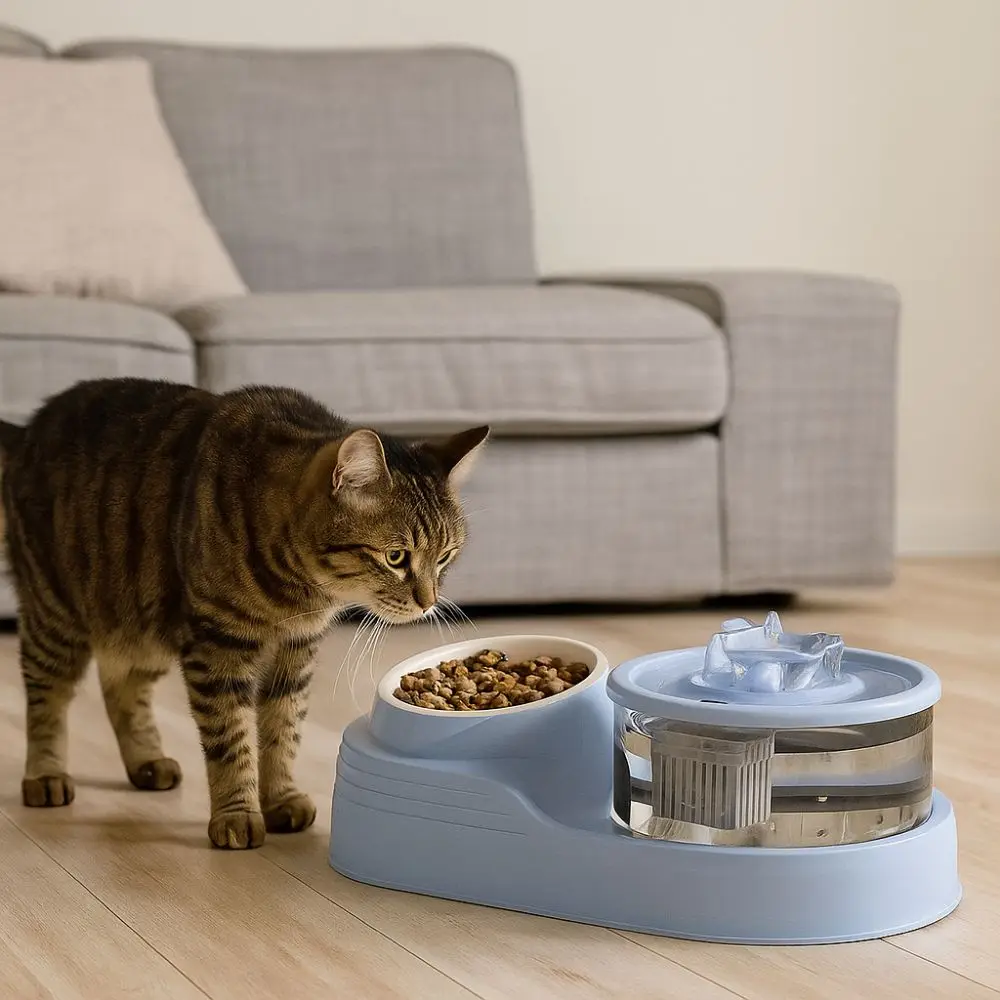 

USB Charging 2-in-1 Pets Water Fountain Auto Filter Mute Pet Water Dispenser Large Capacity Neck Protection Pet Feeder Cats Dogs