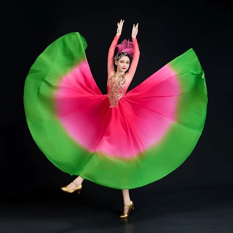Flamenco-Tanzkleid, Sporttreffen, Eröffnungstanz, schillerndes Kleid für Erwachsene, neue moderne Atmosphäre, Performance-Tanz-Performance-Kleid