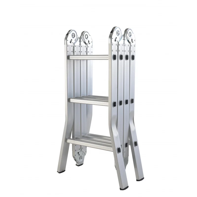 custom.Adjustable EN131 Aluminium Workbench Ladder 12 Steps Big Joint Extension Ladder Platform Outdoor Folding Ladders view 2