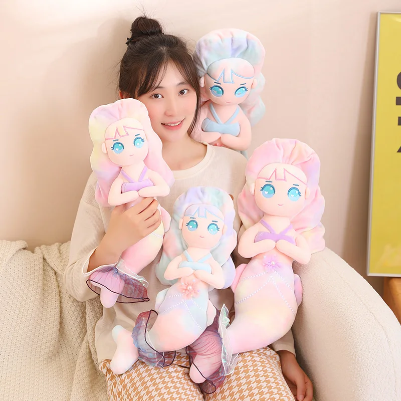 美しいぬいぐるみプリンセスマーメイドぬいぐるみ漫画ぬいぐるみマーメイド人形家の装飾子供ガールフレンドの誕生日プレゼント