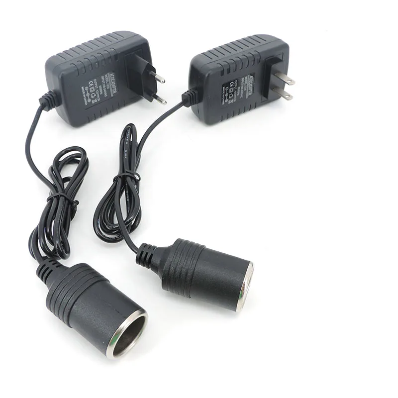 AC 220V To DC 12V 0.5a 1a 2a Car Cigarette Lighter Adapter EU Plug Auto Accessories Converter Interior Parts Black q1