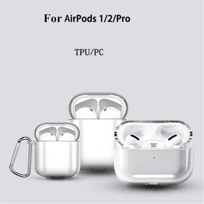 Transparent For Airpods 1 2 3 Cases PC Tpu Protective Bluetooth Wireless Case For Air Pods 1 2 3 Pro Earphone Cover Case