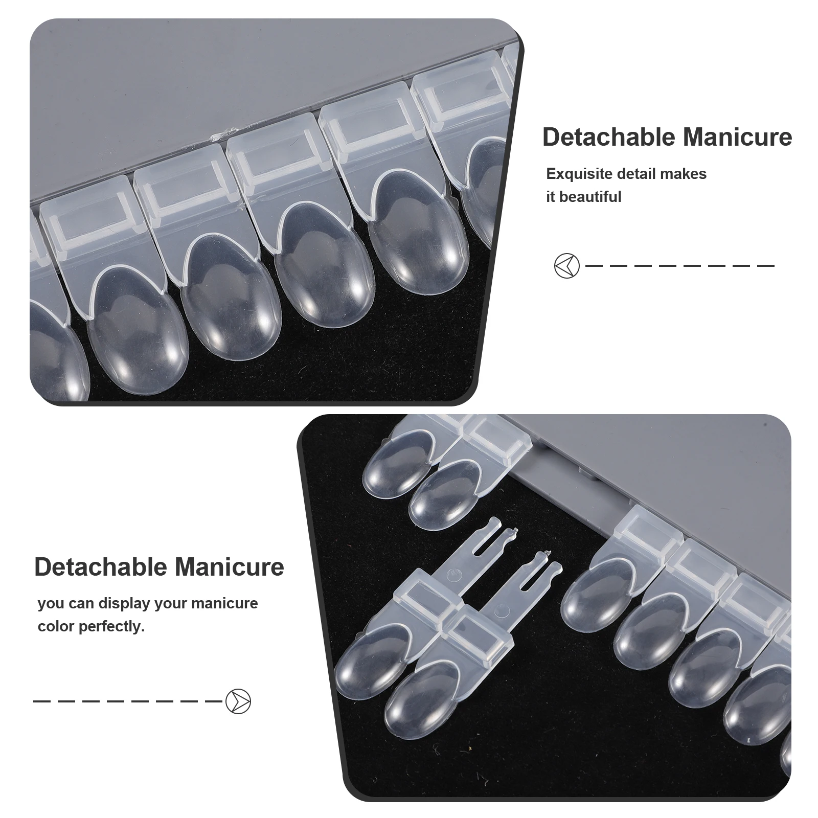 Espositore per manicure premium per carte per unghie da 2 pezzi per la decorazione del negozio del salone Carta per esposizione di colori per unghie multicolori