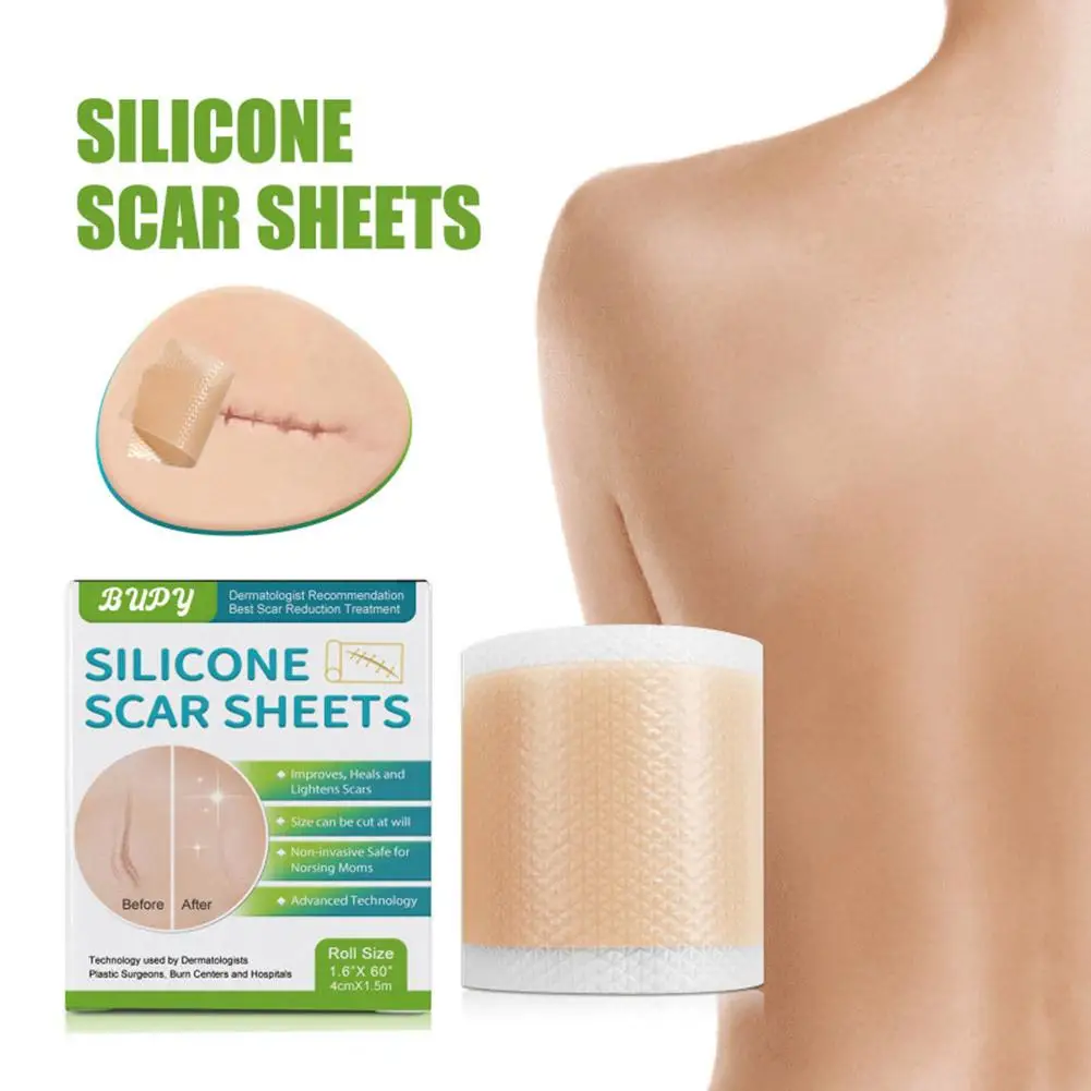 Waterproof Surgery-Scar Removal Silicone Gel Sheet Therapy Patch Sticker Tape for Acne Trauma Burn Skin Repair Treatment N1Q4