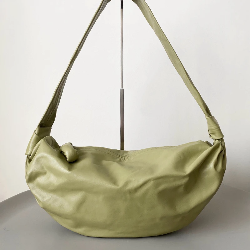 

Light Luxury Paper Leather Croissant 2025 New Brand Niche Crossbody Bag Shoulder Bag Armpit Chest Bag Waist