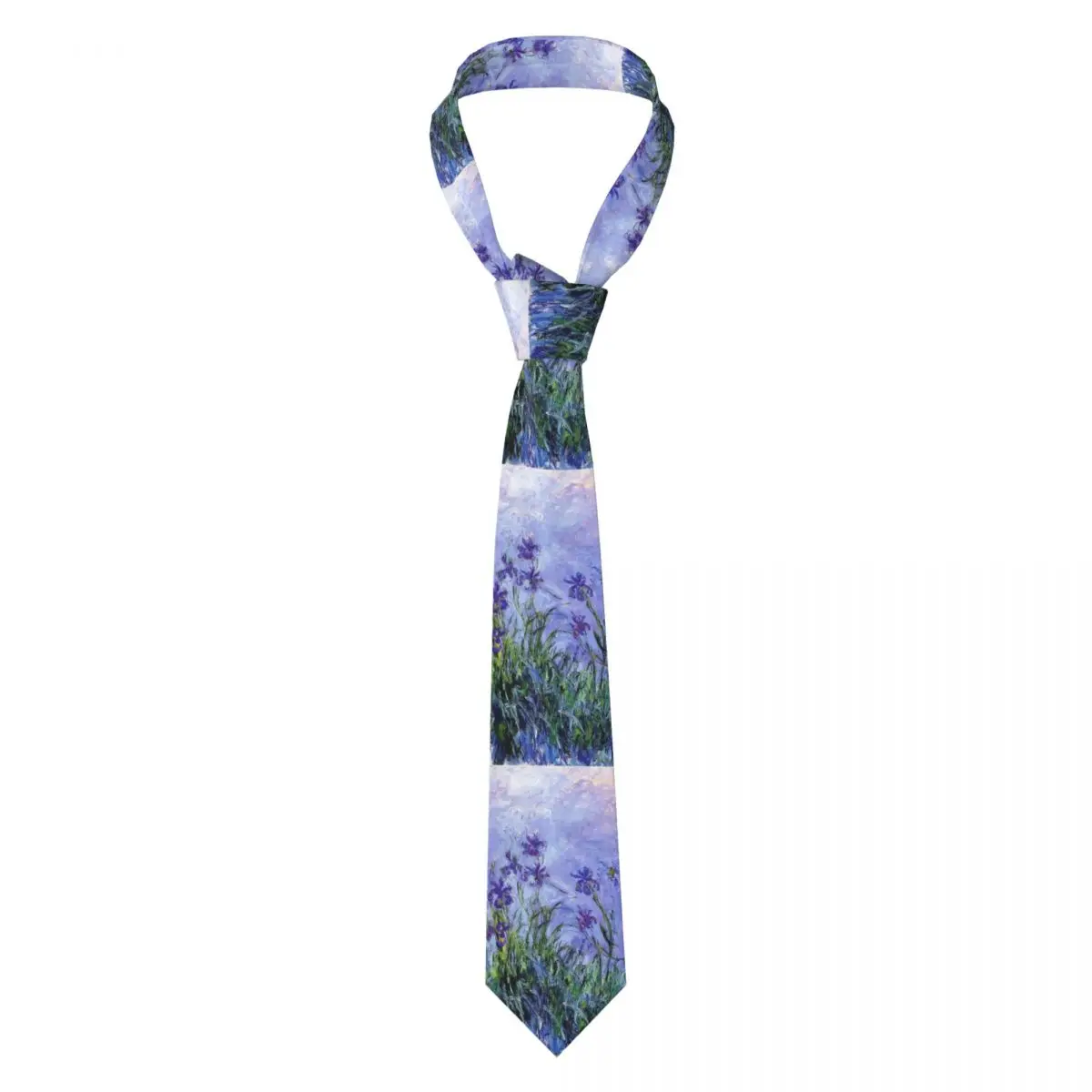 Claude Monet Lilac Irises 191 Necktie for Men Silk Polyester 8 cm Neck Ties Party Suits Tie Classic Gravatas