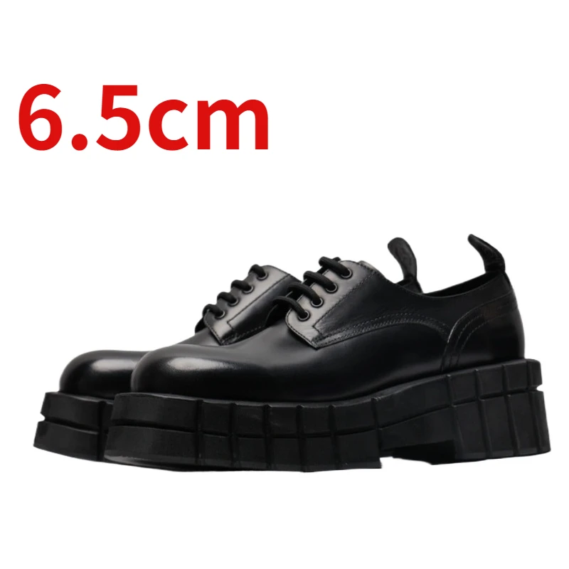 

Derby Shoes Men's Business Increased 6.5cm Design Comfortable Height Increasing Shoes Genuine Leather Casual Thick Platform Shoe