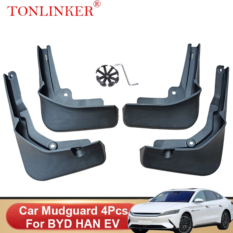 

TONLINKER Car Mudguard For BYD HAN EV DM 2020 2021 Front Rear Mudguards Splash Guards Fender Mudflaps 4Pcs Accessories