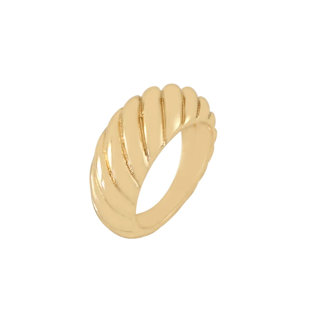 Trendy Gold Color Plating Twirl Bubble Ring For Women Girl Casual Bohemia Chunky Gorgeous Jewelry Accessory