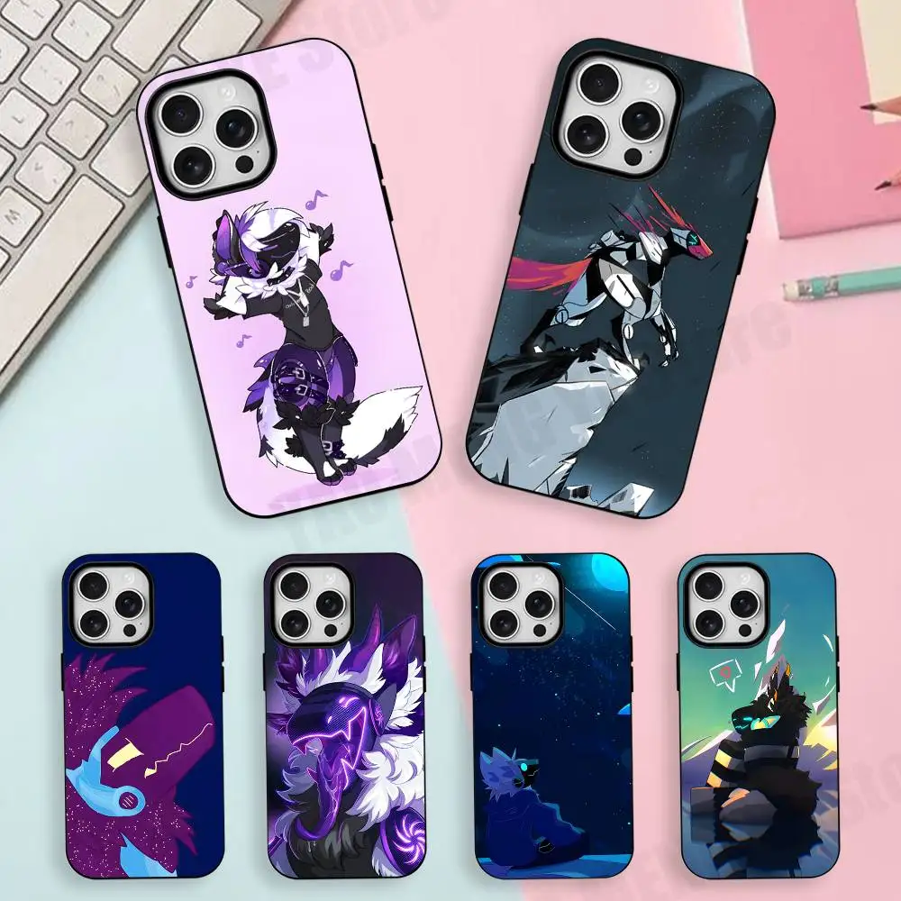 Purple Grumpy Protogen Matte Magnetic For Case For iPhone 18 17 16 15 14 13 12 11Pro Plus Mini Max Frosted Cover