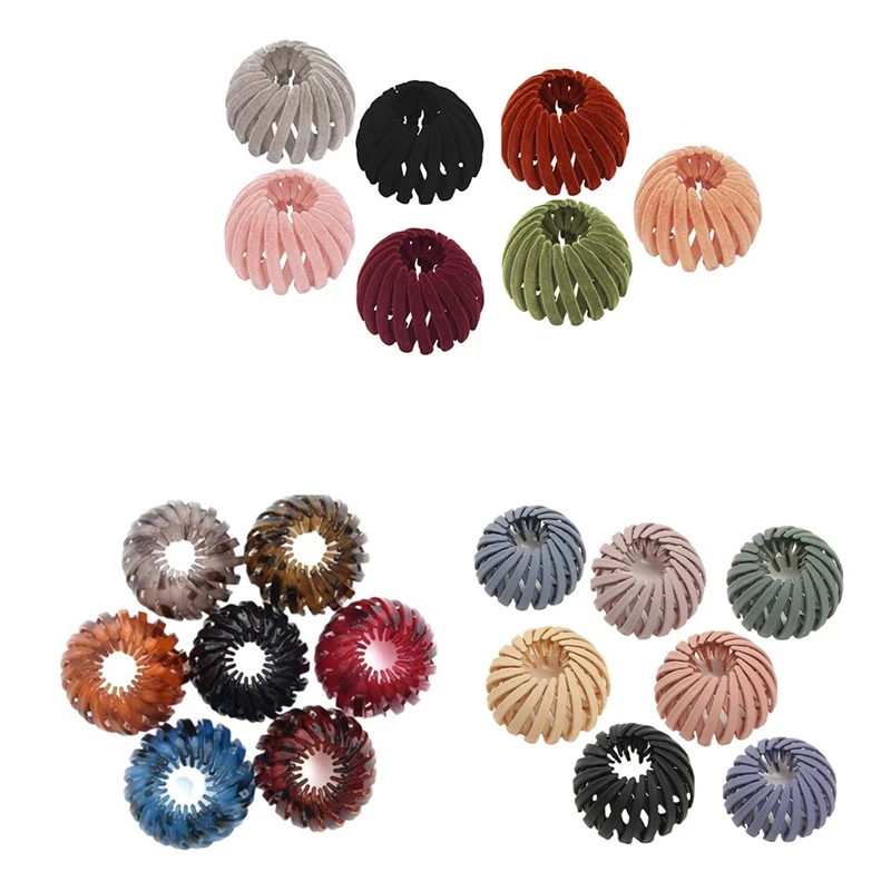 مشبك شعر سحري على شكل عش الطيور من سانك - إكسسوارات شعر صانع كعكة الشعر القابلة للتوسيع للنساء على شكل ذيل حصان ومشبك كعكة الشعر