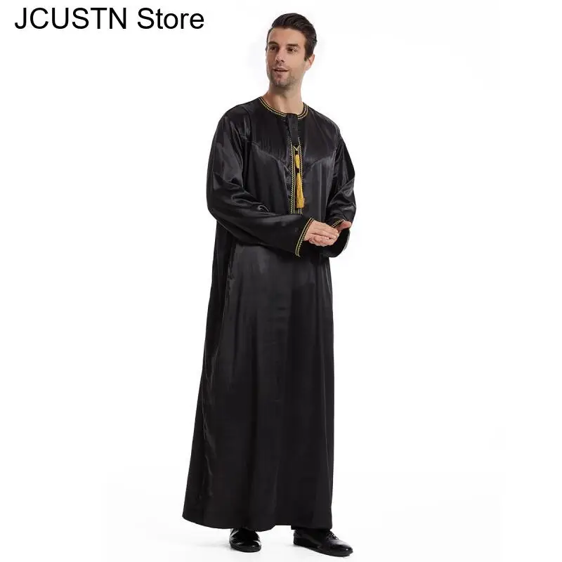 Muslim Men Abaya Open Front Zipper Jubba Thobe Dress Turkey Kaftan Arabia Dubai Saudi Caftan Islamic Ramadan Abayas Middle East