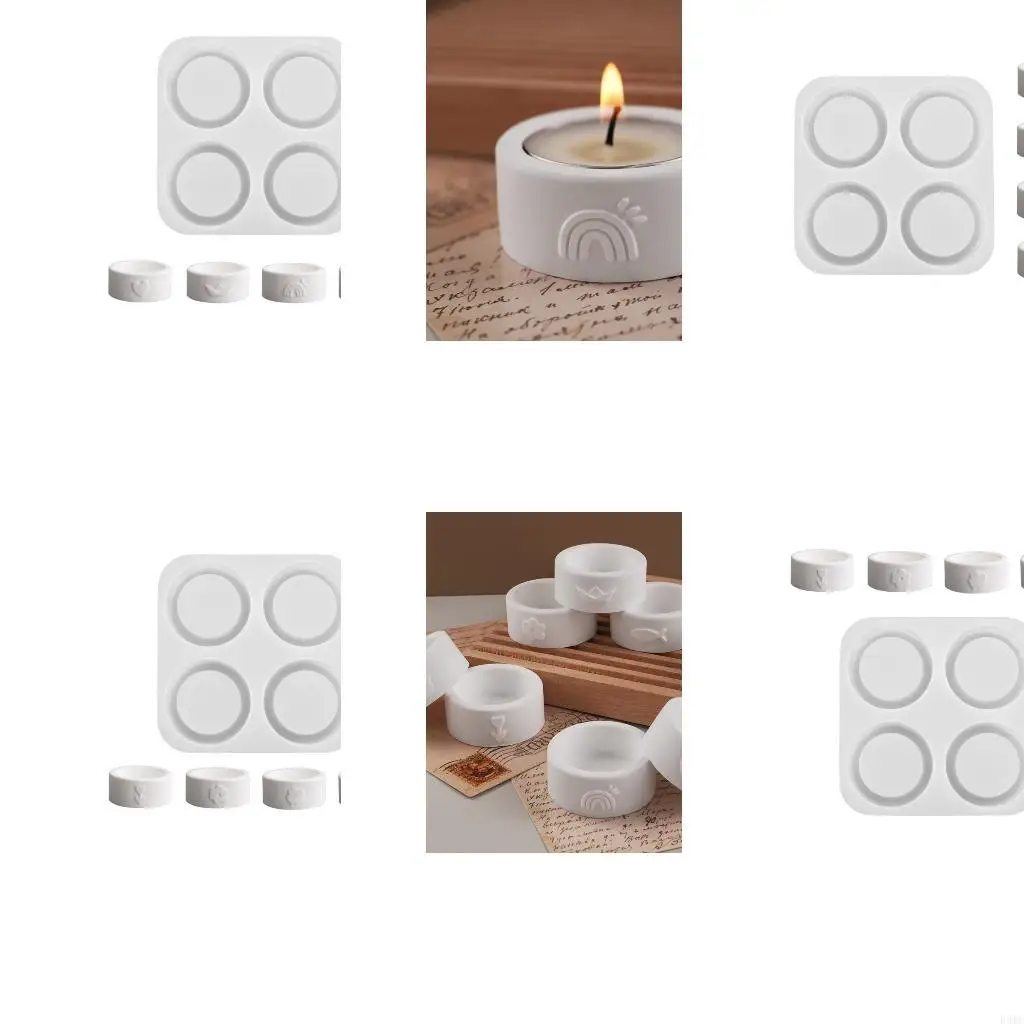 

R3MC 4 Cavity Cylinder Cup Silicone Mold For DIY Crafting And Home Decoration