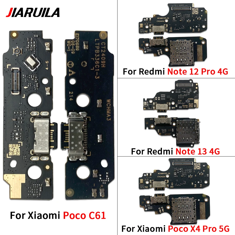 New For Xiaomi Redmi 12 4G 5G 12C A3 Note 12 13 Mi 12 13T Poco C61 X4 Pro 5G USB Charging Port Dock Charger Plug Connector Board