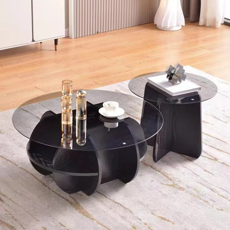 

@#Cheap Price Hot Selling Tempered Glass Top Wooden Minimalist Design High Quality Coffee Table