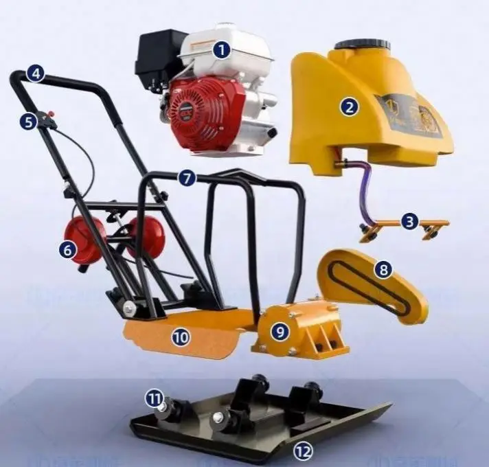 مصنع توريد البنزين محرك الديزل الاهتزاز المضغوط / لوحة عالية الكفاءة المضغوط آلات بناء الطريق بالجملة