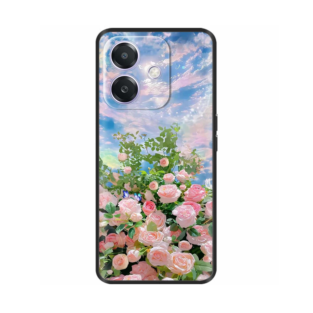 Black Silicone Case for Oppo A3x A3 A40 4G A60 5G Soft TPU Silicone Painted Bumper Shockproof Cover Protective Phone Cases Coque
